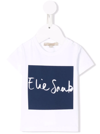 Shop Elie Saab Junior Logo-print T-shirt In White