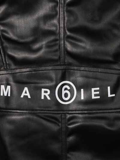 Shop Mm6 Maison Margiela Zip-up Faux-leather Gilet In Black