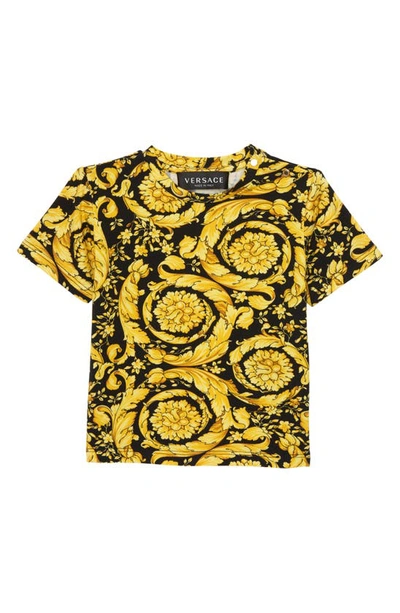 Shop Versace Barocco Print T-shirt In 5b000 Nero Oro