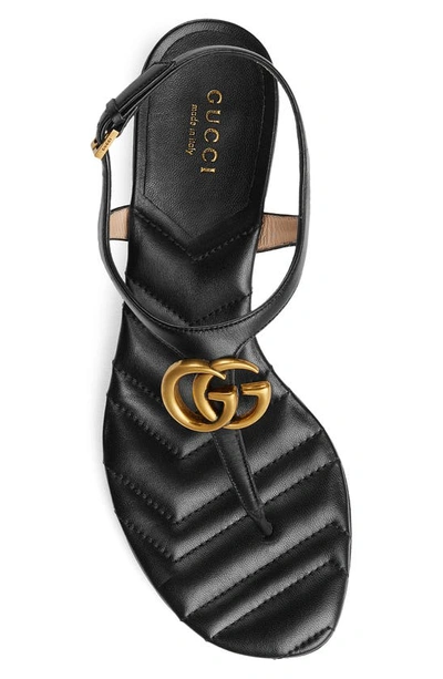 Shop Gucci Gg Logo Thong Sandal In Nero