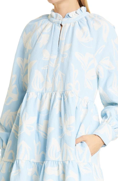 Shop Stine Goya Jasmine Floral Long Sleeve Dress In The Life Of A Tulip Blue