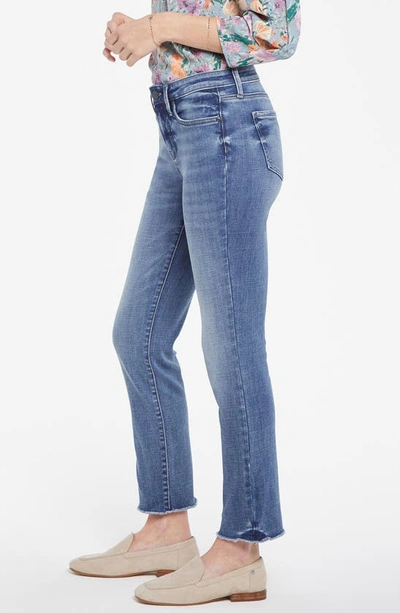 Shop Nydj Sheri High Rise Fray Hem Slim Ankle Jeans In Rockie