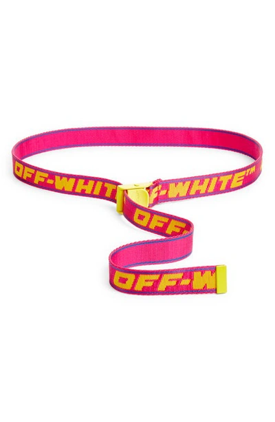 Shop Off-white Mini 2.5 Industrial Belt In Fuchsia/ Yellow