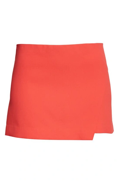 Shop Alice And Olivia Lilia Crossover Miniskirt In Bright Poppy