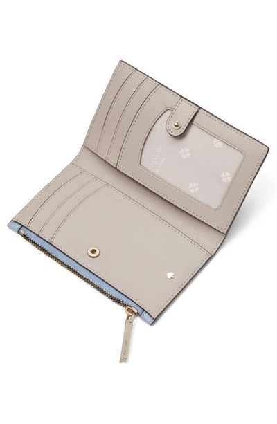 Kate Spade Small Spencer Slim Leather Bifold Wallet In Morning Sky