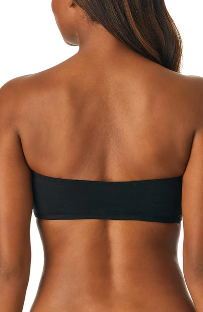 Shop On Gossamer Cabana Strapless Cotton Blend Bandeau In Black