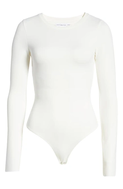 Shop Good American Scuba Crewneck Bodysuit In White001
