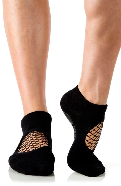 Shop Arebesk Fishnet Assorted 2-pack Closed Toe Ankle Socks In Black - Red