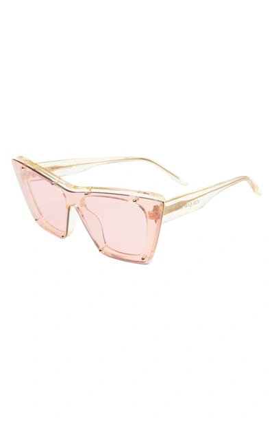 Shop Alexander Mcqueen Cat Eye Sunglasses In Pink/ Yellow