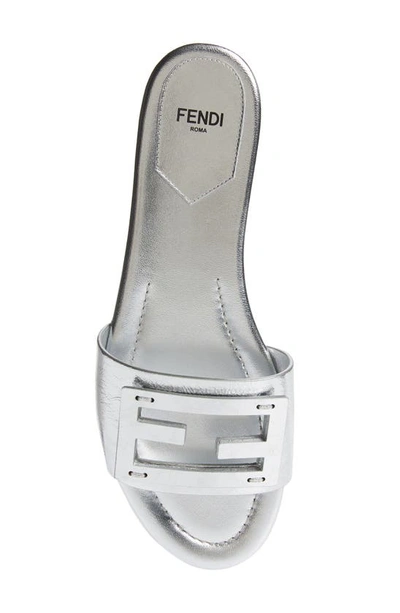 Fendi FF Tube Metallic Medallion Flat Sandals