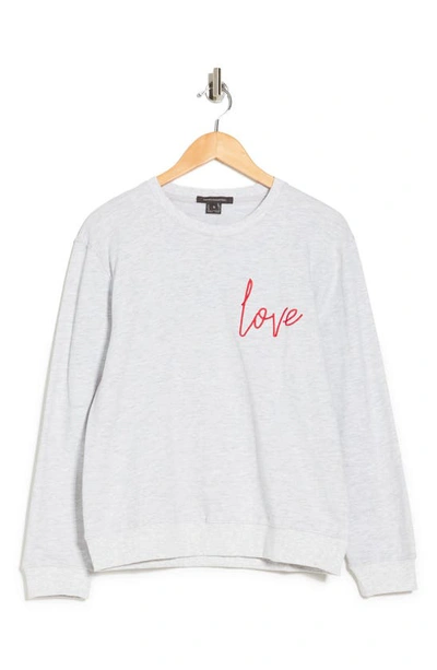 French Connection Love Embroidered Pullover Sweatshirt In Dove Grey |  ModeSens
