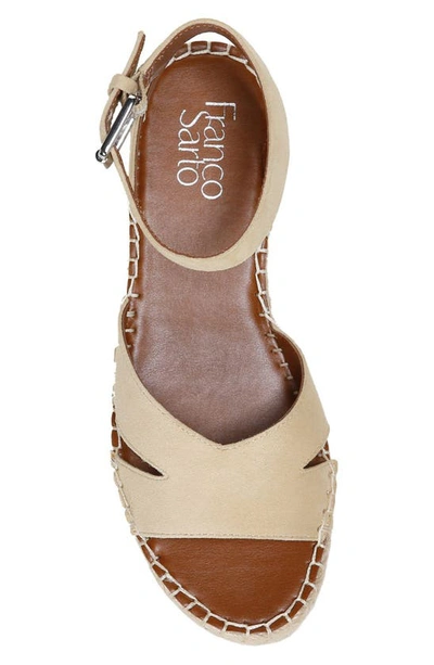 Franco Sarto Pellia Espadrille Platform Leather Sandal In Sand Suede |  ModeSens