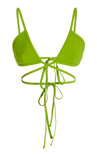 Shop Christopher Esber Women's Looped Bikini Top In Green