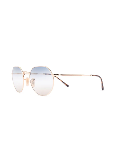 Ray Ban Jack Gradient-lense Sunglasses In Gold