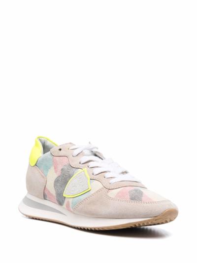 Shop Philippe Model Paris Trpx Camouflage-print Sneakers In Neutrals