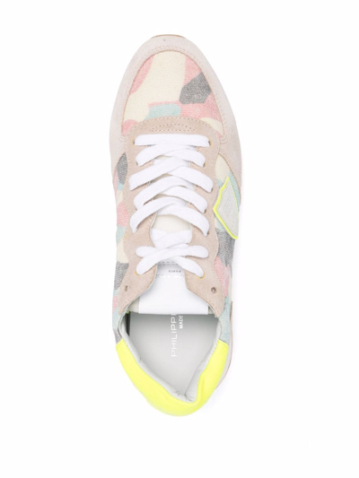 Shop Philippe Model Paris Trpx Camouflage-print Sneakers In Neutrals