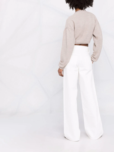Shop Jil Sander Wide-leg Denim Jeans In White