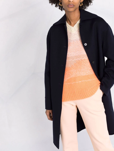 Jil Sander Button-front Coat In Blue