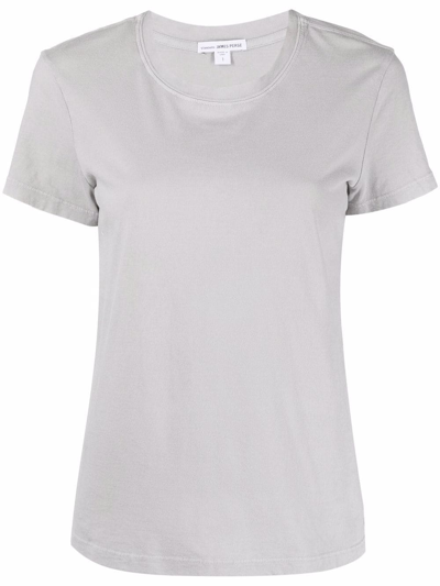 Shop James Perse Round-neck Cotton T-shirt In Grey