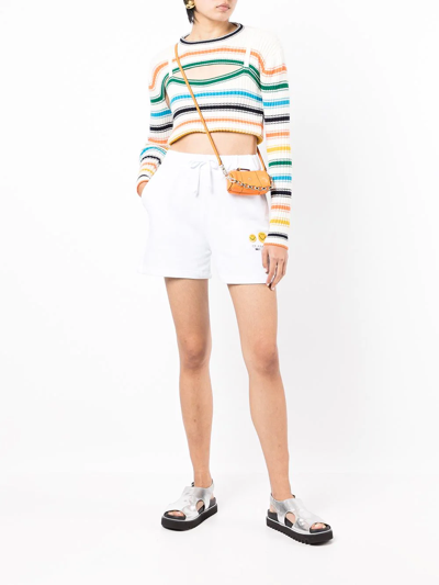 Shop Joshua Sanders Smiley Face Print Shorts In White