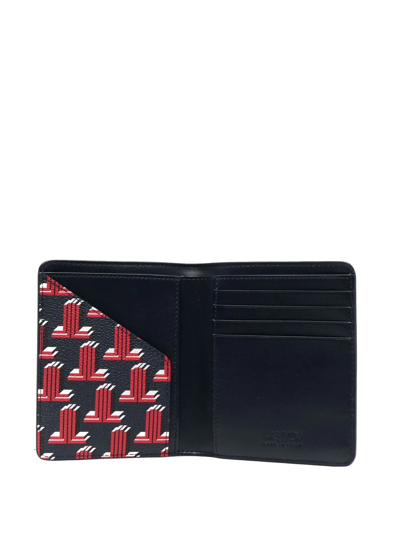 Shop Lanvin Monogram-print Bifold Wallet In Blue