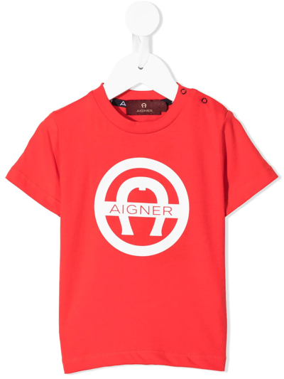 Shop Aigner Logo-print T-shirt In Red
