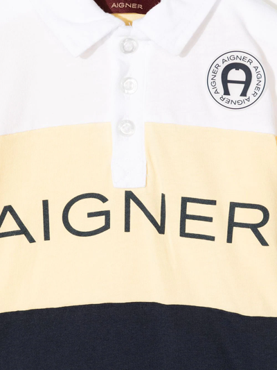 Shop Aigner Logo-print Polo Shirt In Yellow