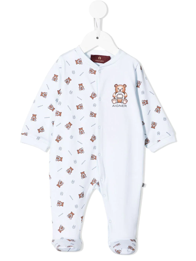 Shop Aigner Teddy-bear Print Pajama In White