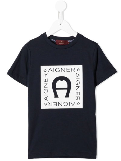 Shop Aigner Logo-print T-shirt In Blue