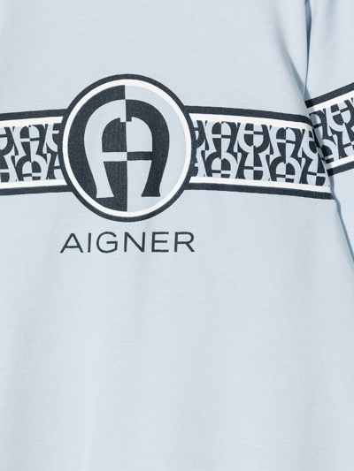 Shop Aigner Logo-print Pajama In Blue