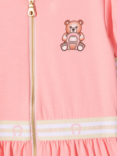 Shop Aigner Chest Teddy-bear Print Dress In Pink
