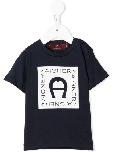 Shop Aigner Logo-print T-shirt In Blue