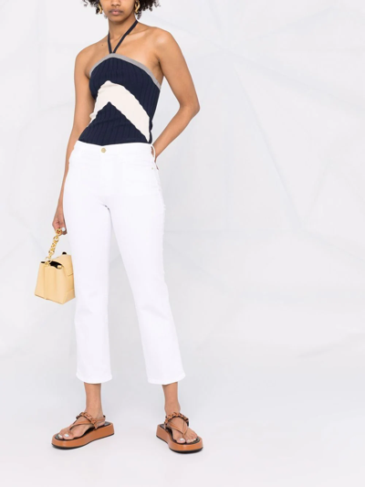 Shop Frame Cropped Straight-leg Jeans In White