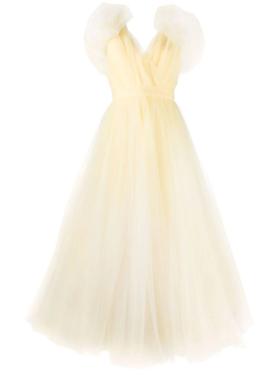 Jenny Packham Faith Ombré Tulle Midi Dress In Yellow | ModeSens
