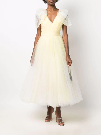 Shop Jenny Packham Faith Tulle Gown In Yellow