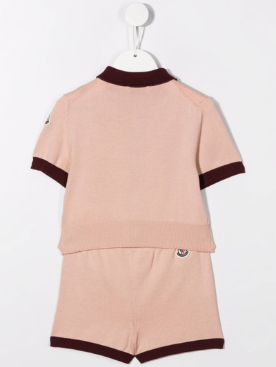 Shop Moncler Knitted Two-piece Set In Pink
