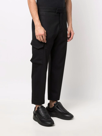 Shop Neil Barrett Cargo-pocket Skinny Cropped Trousers In Black