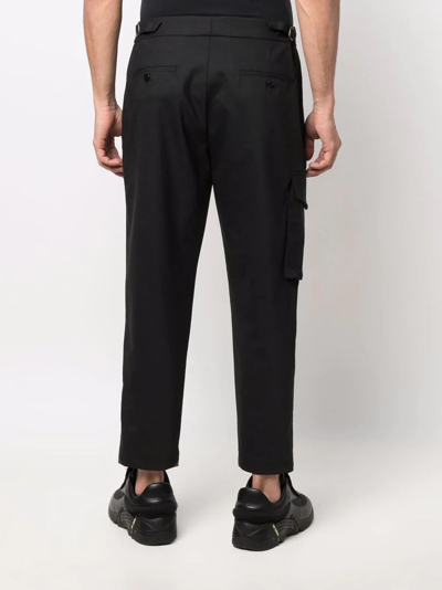 Shop Neil Barrett Cargo-pocket Skinny Cropped Trousers In Black