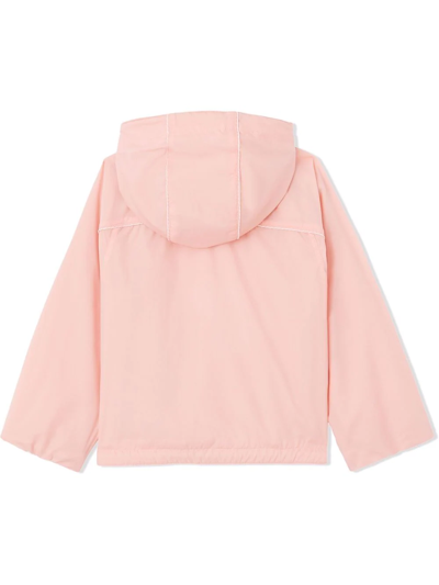 Shop Burberry Horseferry Motif Hooded Jacket In Pink