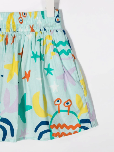 Shop Stella Mccartney Crab-print Voile Cotton Skirt In Green