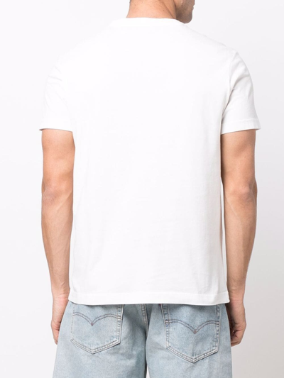 Shop Fay Logo-embroidered Cotton T-shirt In White