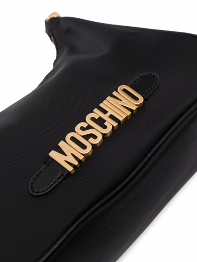 Shop Moschino Logo-shoulder Bag In Black