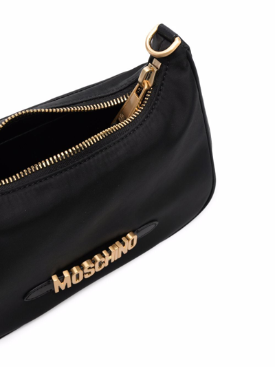 Shop Moschino Logo-shoulder Bag In Black