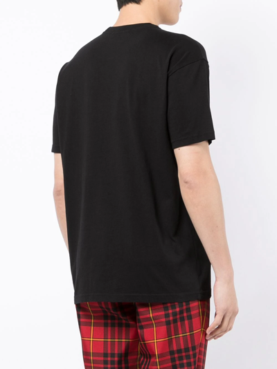 Shop Vivienne Westwood Embroidered-logo Short-sleeved T-shirt In Black