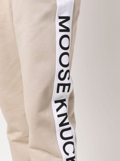 Shop Moose Knuckles Logo-tape Track Pants In Neutrals
