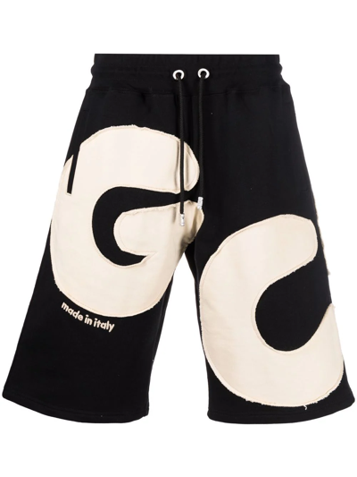 Shop Gcds Logo-patch Track Shorts In Black
