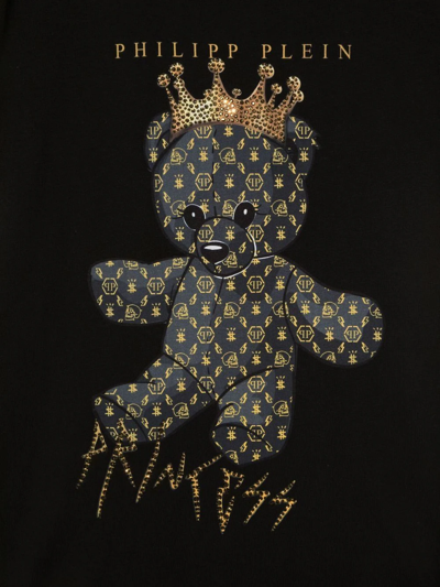 Shop Philipp Plein Junior Teen Cotton Teddy-bear Print T-shirt In Black
