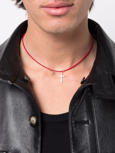 Shop Undercover Cross Beaded Necklace In Red