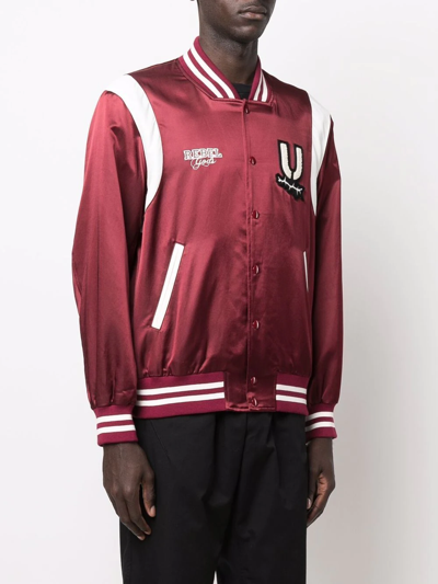 Shop Undercover Logo-patch Baseball Jacket In Red