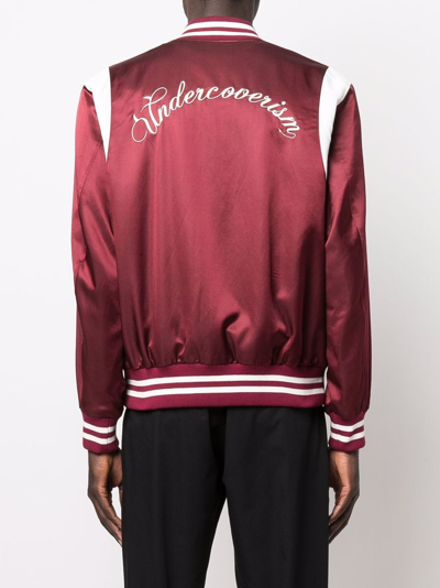 Shop Undercover Logo-patch Baseball Jacket In Red